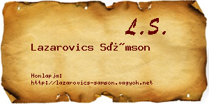 Lazarovics Sámson névjegykártya